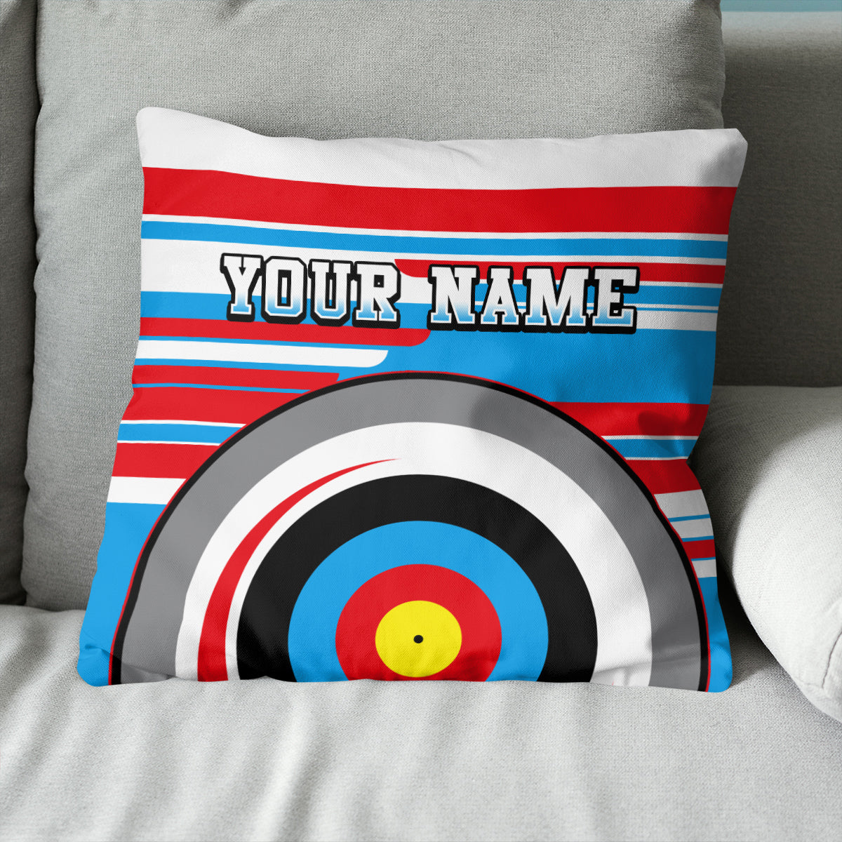 Personalized Archery 3d Target Pillow Custom Name Colorful Throw Pillows TDM0799