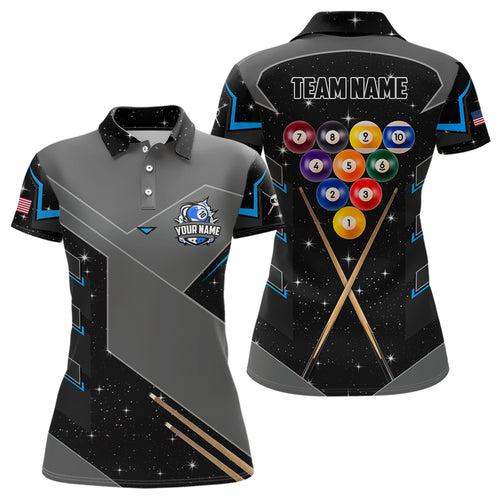 Personalized 10 Ball Pool Billiard Polo Shirts For Women Custom 10 Ball Billiards Attire Jerseys  TDM0959