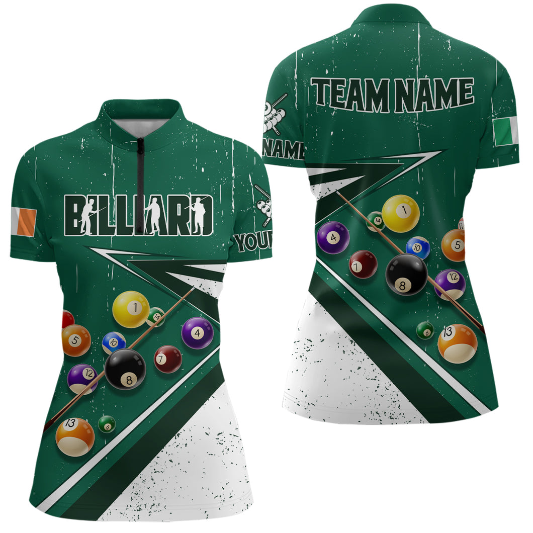 3D Billiard Balls Luckiest Women Quarter-Zip Shirts Custom Billiard Jerseys For Patrick Day TDM1123