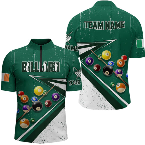 3D Billiard Balls Luckiest Men Quarter-Zip Shirts Custom Billiard Jerseys For Patrick Day TDM1123