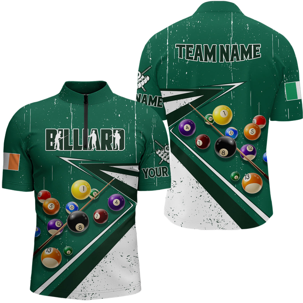 3D Billiard Balls Luckiest Men Quarter-Zip Shirts Custom Billiard Jerseys For Patrick Day TDM1123