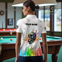 Load image into Gallery viewer, Funny Billiard Colorful Skull Personalized Women Quarter-Zip Shirts Billiard Attire For Team TDM1124