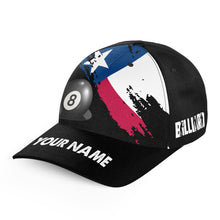 Load image into Gallery viewer, Personalized Texas Flag Billiard Games 3D Baseball Caps Custom Patriotic Texas Flag Hat For Pool Player TDM1126