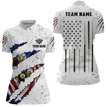Load image into Gallery viewer, Custom Eagle American Flag White Grunge Billiard Shirts For Women, Patriotic Billiard Team Jerseys TDM2317