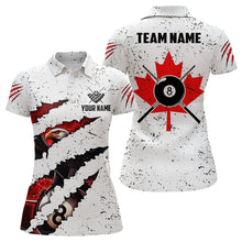 Load image into Gallery viewer, Custom Eagle Canada Flag White Grunge Billiard Shirts For Women, Patriotic Billiard Team Jerseys TDM2318