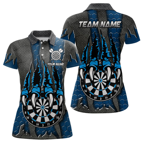 Funny Claw Darts Board Custom Blue Dart Shirts For Women, Personalized Darts League Team Jerseys TDM3054