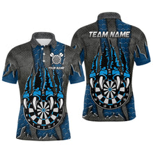 Load image into Gallery viewer, Funny Claw Darts Board Custom Blue Dart Shirts For Men, Personalized Darts League Team Jerseys TDM3054