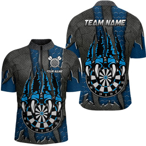 Funny Claw Darts Board Custom Blue Dart Shirts For Men, Personalized Darts League Team Jerseys TDM3054