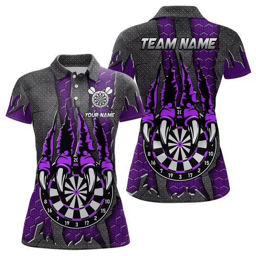 Funny Claw Darts Board Custom Purple Dart Shirts For Women, Personalized Darts League Team Jerseys TDM3055