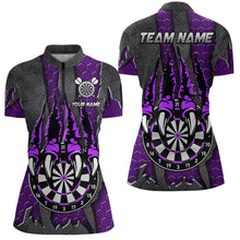 Load image into Gallery viewer, Funny Claw Darts Board Custom Purple Dart Shirts For Women, Personalized Darts League Team Jerseys TDM3055