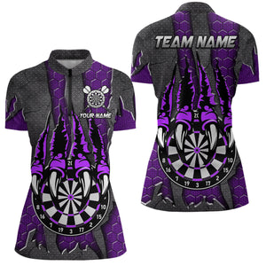 Funny Claw Darts Board Custom Purple Dart Shirts For Women, Personalized Darts League Team Jerseys TDM3055