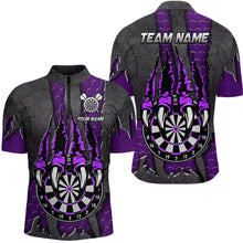 Load image into Gallery viewer, Funny Claw Darts Board Custom Purple Dart Shirts For Men, Personalized Darts League Team Jerseys TDM3055