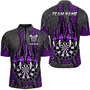 Funny Claw Darts Board Custom Purple Dart Shirts For Men, Personalized Darts League Team Jerseys TDM3055