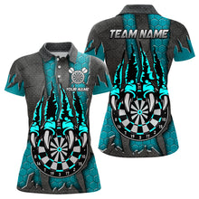 Load image into Gallery viewer, Funny Claw Darts Board Custom Turquoise Dart Shirts For Women, Personalized Darts League Team Jerseys TDM3056