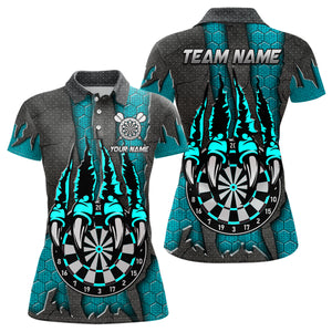 Funny Claw Darts Board Custom Turquoise Dart Shirts For Women, Personalized Darts League Team Jerseys TDM3056