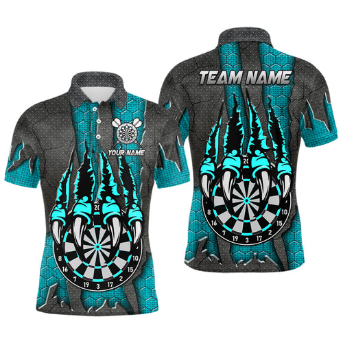 Funny Claw Darts Board Custom Turquoise Dart Shirts For Men, Personalized Darts League Team Jerseys TDM3056