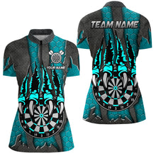 Load image into Gallery viewer, Funny Claw Darts Board Custom Turquoise Dart Shirts For Women, Personalized Darts League Team Jerseys TDM3056