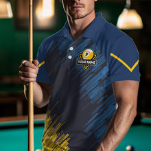 Load image into Gallery viewer, Personalized Blue Yellow 9 Ball Pool Wings Men&#39;s Billiard Shirts, 9 Ball Billiard Team Shirt Jersey TDM3776