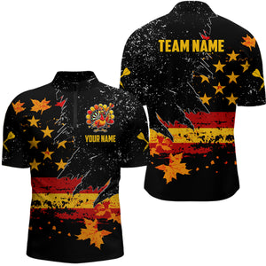 Personalized Retro Autumn American Flag Men Dart Jerseys Custom Patriotic Thanksgiving Dart Shirts TDM2821