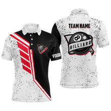 Load image into Gallery viewer, Funny 8 Ball Pool Grunge Style Custom Billiard Men Polo &amp; Quarter Zip, 8 Ball Billiard Jerseys TDM3294
