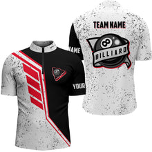 Load image into Gallery viewer, Funny 8 Ball Pool Grunge Style Custom Billiard Men Polo &amp; Quarter Zip, 8 Ball Billiard Jerseys TDM3294