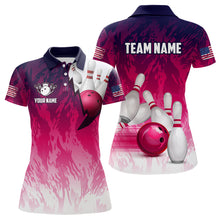 Load image into Gallery viewer, Personalized Pink Bowling Shirts For Women Custom Bowling Polo &amp; Quarter Zip Bowling Team Jerseys TDM3629