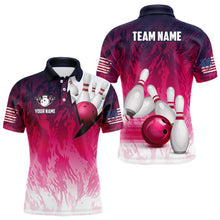 Load image into Gallery viewer, Personalized Pink Bowling Shirts For Men Custom Bowling Polo &amp; Quarter Zip Bowling Team Jerseys TDM3629