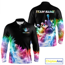 Load image into Gallery viewer, Icy Colorful Light Men&#39;s Bowling Shirt Custom Bowling Jersey Outfit Team Polo &amp; Quarter Zip TDM4654