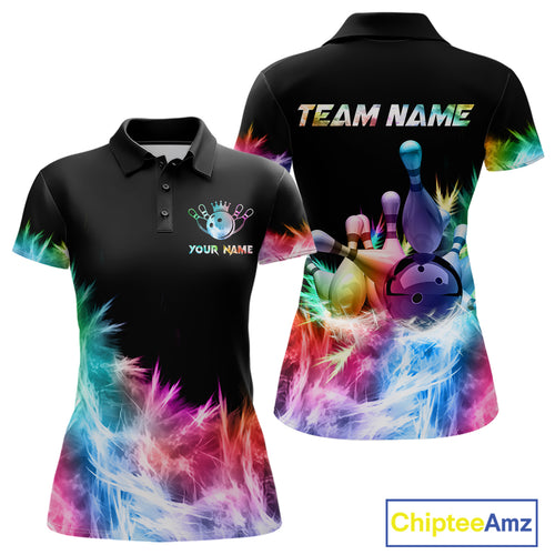 Icy Colorful Light Women's Bowling Shirt Custom Bowling Jersey Outfit Team Polo & Quarter Zip TDM4654