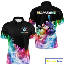 Load image into Gallery viewer, Icy Colorful Light Men&#39;s Bowling Shirt Custom Bowling Jersey Outfit Team Polo &amp; Quarter Zip TDM4654