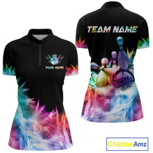 Load image into Gallery viewer, Icy Colorful Light Women&#39;s Bowling Shirt Custom Bowling Jersey Outfit Team Polo &amp; Quarter Zip TDM4654