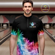 Load image into Gallery viewer, Icy Colorful Light Men&#39;s Bowling Shirt Custom Bowling Jersey Outfit Team Polo &amp; Quarter Zip TDM4654