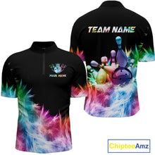 Load image into Gallery viewer, Icy Colorful Light Men&#39;s Bowling Shirt Custom Bowling Jersey Outfit Team Polo &amp; Quarter Zip TDM4654