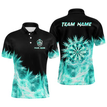 Load image into Gallery viewer, Icy Turquoise Light Mens Darts Polo &amp; Quarter Zip Shirts Custom Dart Shirts For Team Darts Jerseys TDM2577