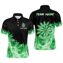 Load image into Gallery viewer, Icy Green Light Mens Darts Polo &amp; Quarter Zip Shirts Custom Dart Shirts For Team Darts Jerseys TDM2578