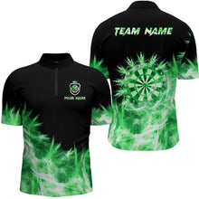 Load image into Gallery viewer, Icy Green Light Mens Darts Polo &amp; Quarter Zip Shirts Custom Dart Shirts For Team Darts Jerseys TDM2578