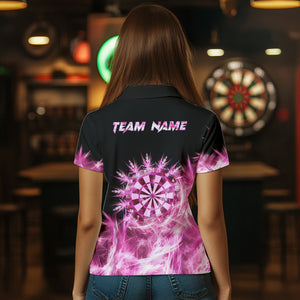 Icy Pink Light Womens Darts Polo & Quarter Zip Shirts Custom Dart Shirts For Team Darts Jerseys TDM2579