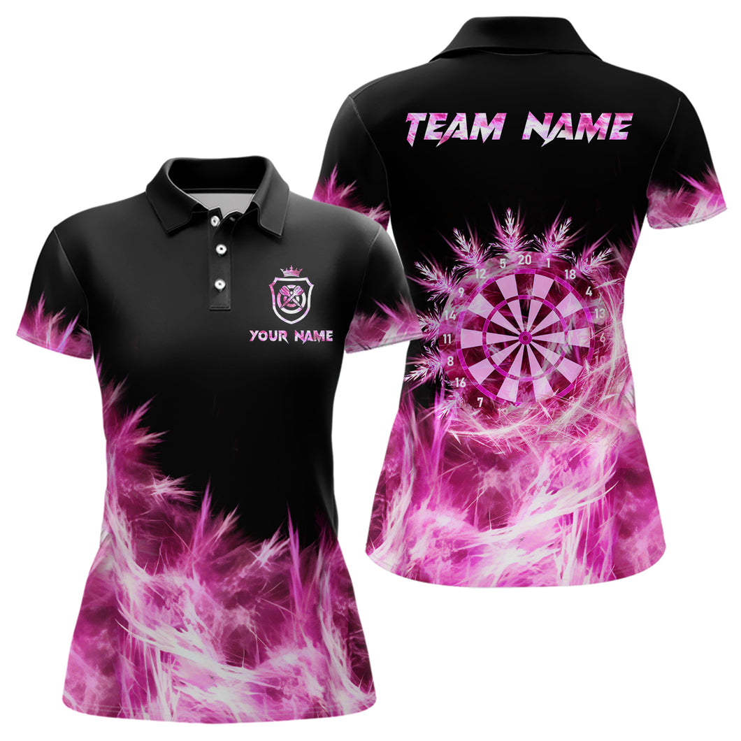 Icy Pink Light Womens Darts Polo & Quarter Zip Shirts Custom Dart Shirts For Team Darts Jerseys TDM2579