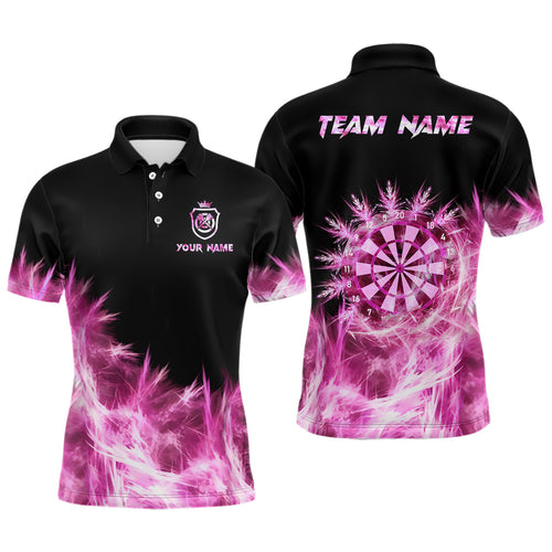 Icy Pink Light Mens Darts Polo & Quarter Zip Shirts Custom Dart Shirts For Team Darts Jerseys TDM2579