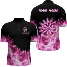 Load image into Gallery viewer, Icy Pink Light Mens Darts Polo &amp; Quarter Zip Shirts Custom Dart Shirts For Team Darts Jerseys TDM2579