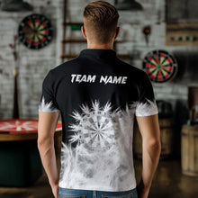 Load image into Gallery viewer, Icy Black White Light Men Darts Polo &amp; Quarter Zip Shirts Custom Dart Shirts For Team Dart Jerseys TDM2832