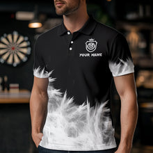 Load image into Gallery viewer, Icy Black White Light Men Darts Polo &amp; Quarter Zip Shirts Custom Dart Shirts For Team Dart Jerseys TDM2832