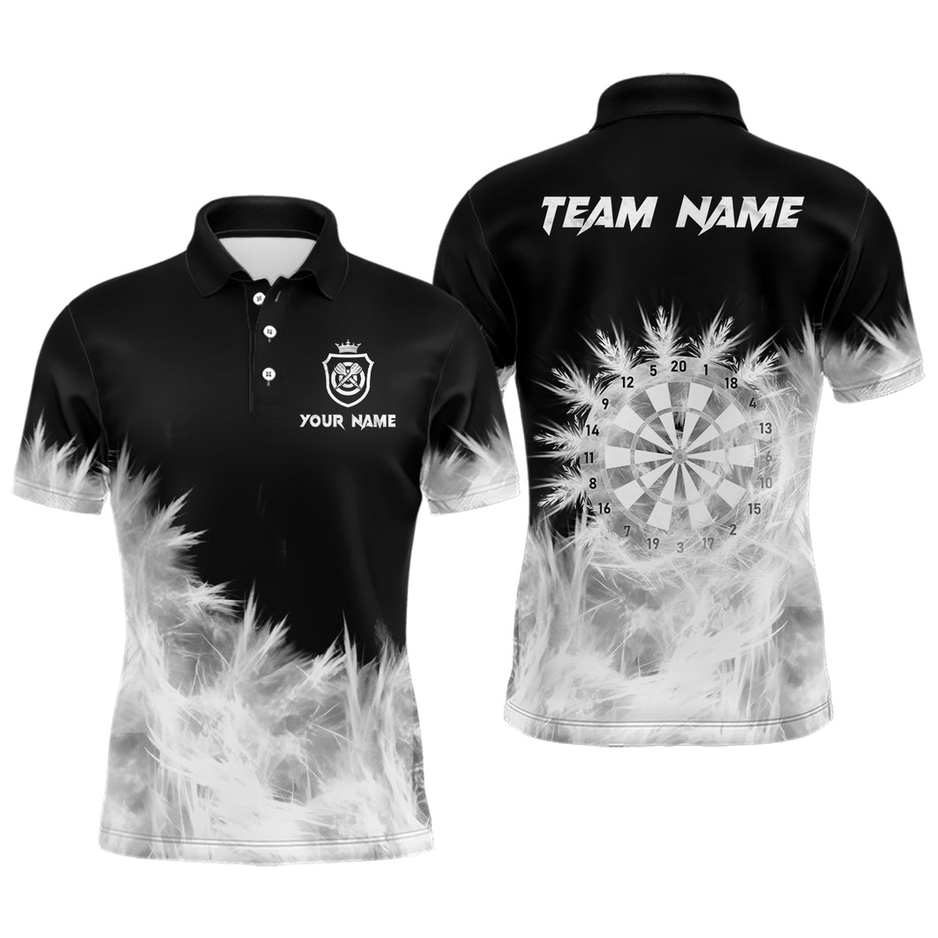 Icy Black White Light Men Darts Polo & Quarter Zip Shirts Custom Dart Shirts For Team Dart Jerseys TDM2832