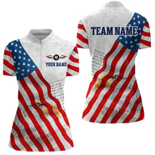 Load image into Gallery viewer, American Flag Eagle 8 Ball Billiard Shirts For Women Custom Pride Patriotic Team Billiard Jerseys TDM3305