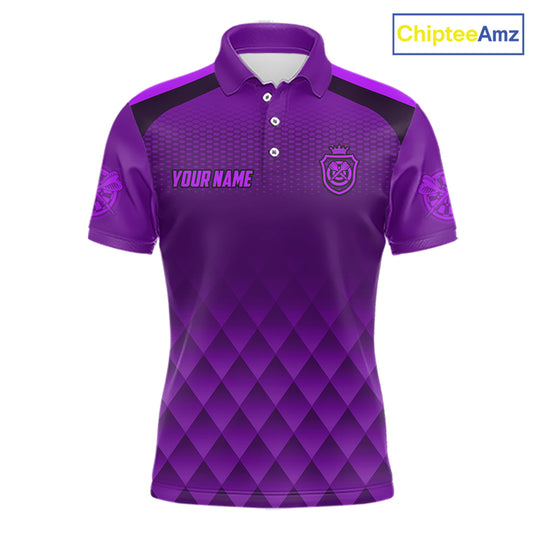 Personalized Purple Geometric Darts Shirt For Men Custom Darts Jersey, Darts Tournament Team Shirt TDM7666
