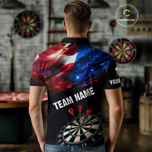 Personalized Glowing American Flag Darts Shirt For Men Custom Patriotic Darts Team Jerseys TDM4265