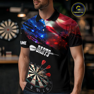 Personalized Glowing American Flag Darts Shirt For Men Custom Patriotic Darts Team Jerseys TDM4265