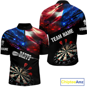 Personalized Glowing American Flag Darts Shirt For Men Custom Patriotic Darts Team Jerseys TDM4265