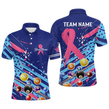 Load image into Gallery viewer, Breast Cancer American Flag Custom Billiard Shirts For Men, Billiard Balls Jerseys, Gift For Pooler TDM2355