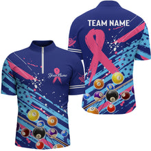Load image into Gallery viewer, Breast Cancer American Flag Custom Billiard Shirts For Men, Billiard Balls Jerseys, Gift For Pooler TDM2355
